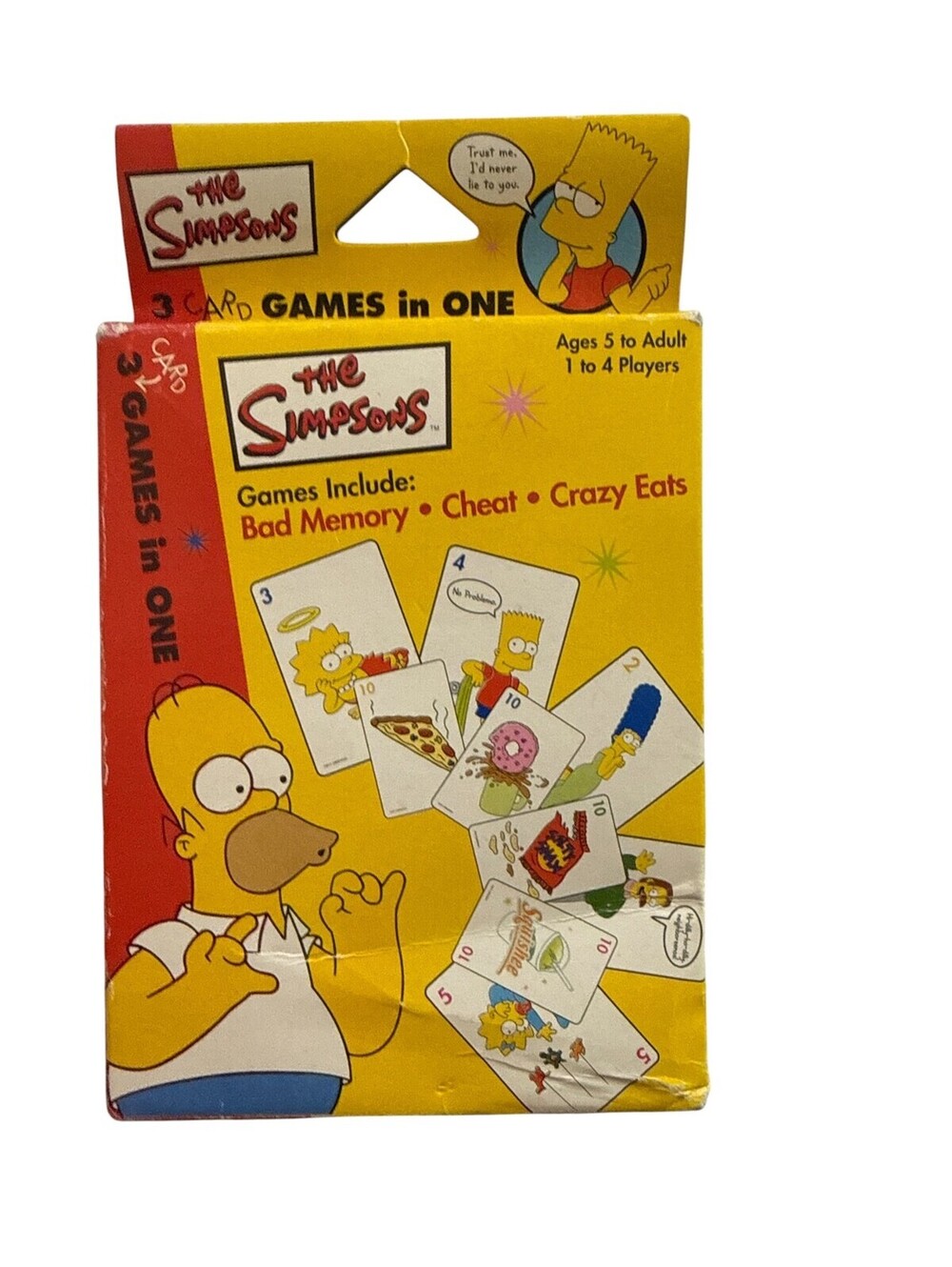 The Simpsons 3 Card Games In One RoseArt Card Game 56 Cards 2001 Vintage Boxed